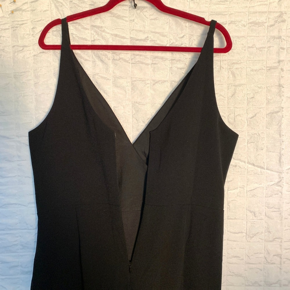 Dress The Population size XL Jordan Black Maxi Gown V-Neck Ruched NWT - Picture 4 of 11